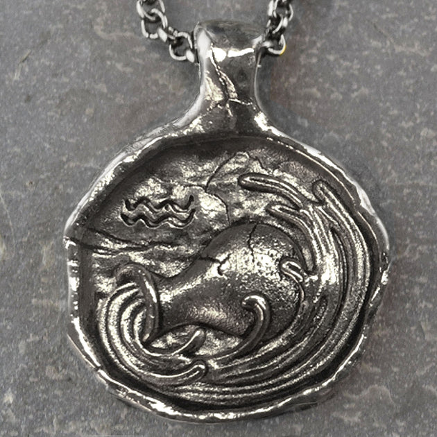 Aquarius Zodiac Necklace, Necklace, Unmarked Industries - unX Industries - artisan jewelry made in U.S.A 