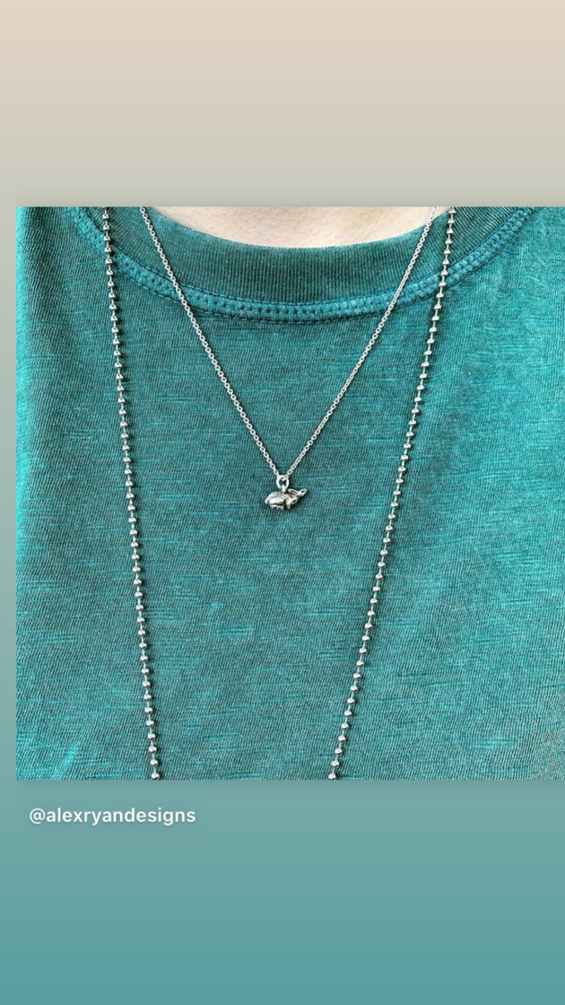 Baby Bunny Charm Necklace, Necklace, Unmarked Industries - unX Industries - artisan jewelry made in U.S.A 