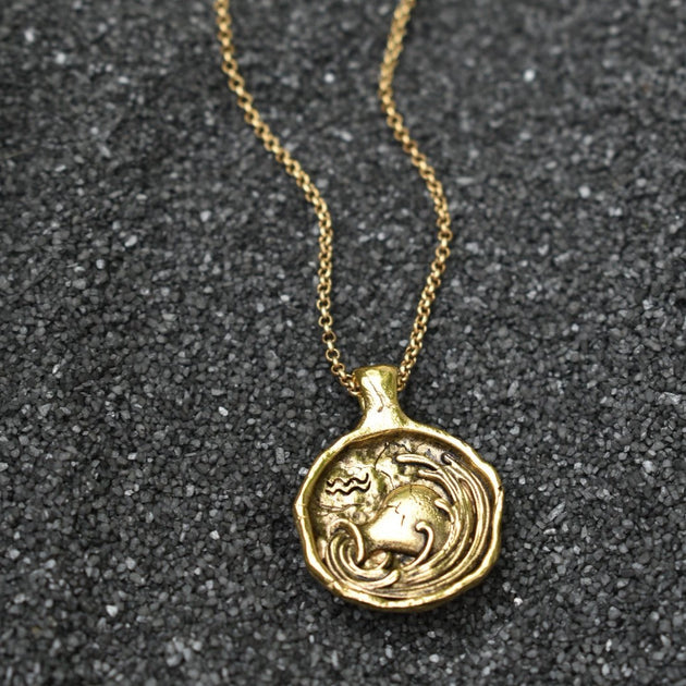 Aquarius Zodiac Necklace, Necklace, Unmarked Industries - unX Industries - artisan jewelry made in U.S.A 
